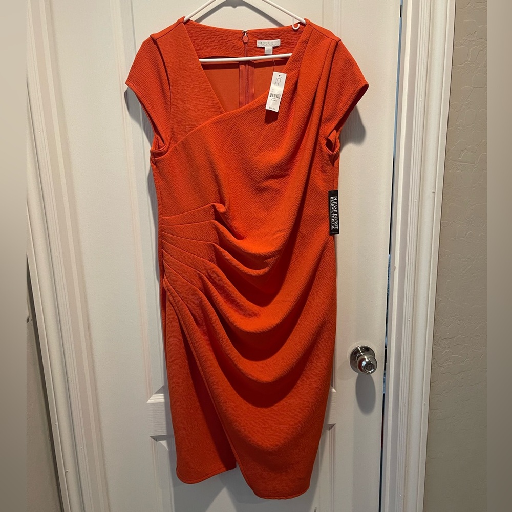 Burnt Orange Draped Dress